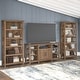 preview thumbnail 63 of 69, Tall Farmhouse TV Stand with 2 Bookcases Reclaimed Pine