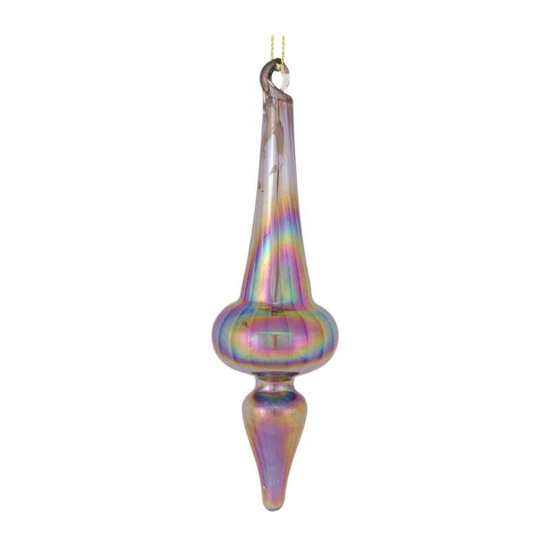 12ct Purple Bronze Irredescent Glass Finial Drop Ornaments 6"