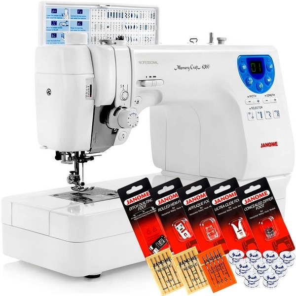 Janome Memory Craft 6300P Computerized Sewing Machine w/ FREE 9-Piece VIP Package