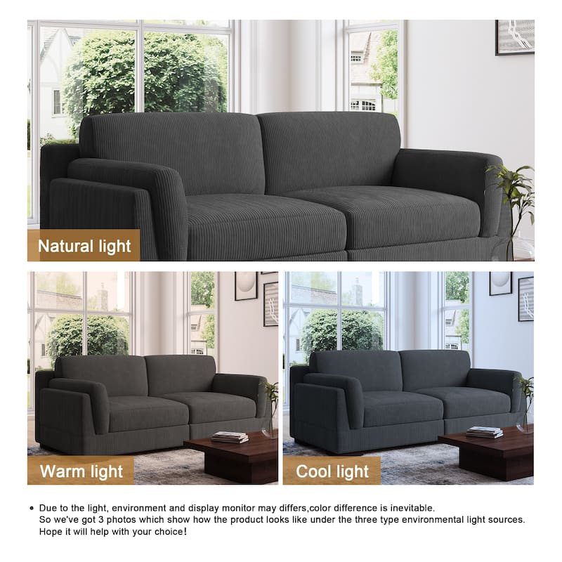 90" Oversized Modular Sectional Corduroy Sofa