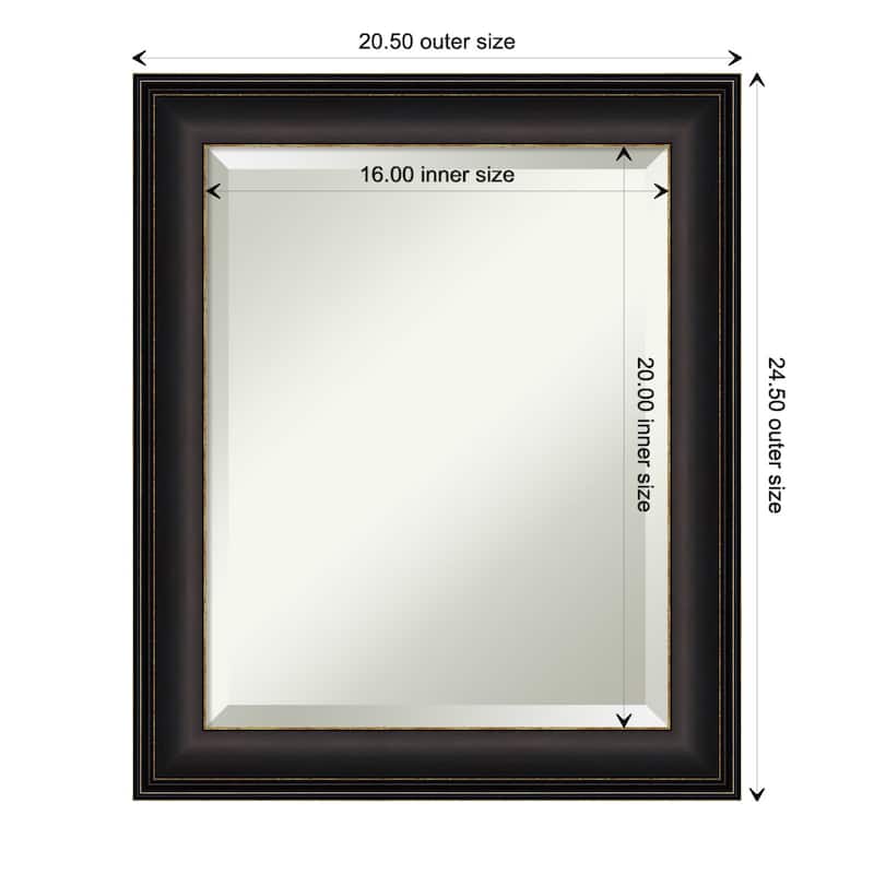 Beveled Wall Mirror - Trio Oil Rubbed Bronze Frame - 20.5 x 24.5-inch - Trio Oil Rubbed Bronze