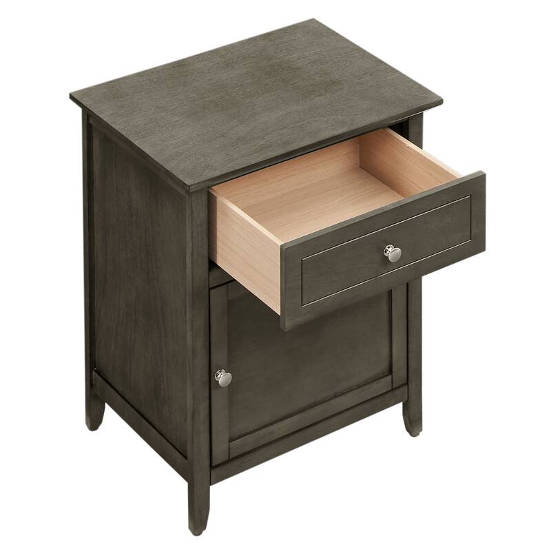 Izzy 1-drawer and Cabinet Wooden Nightstand