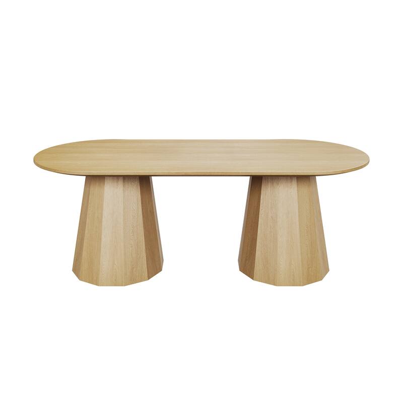 86" Double Pedestal Solid Wood Dining Table