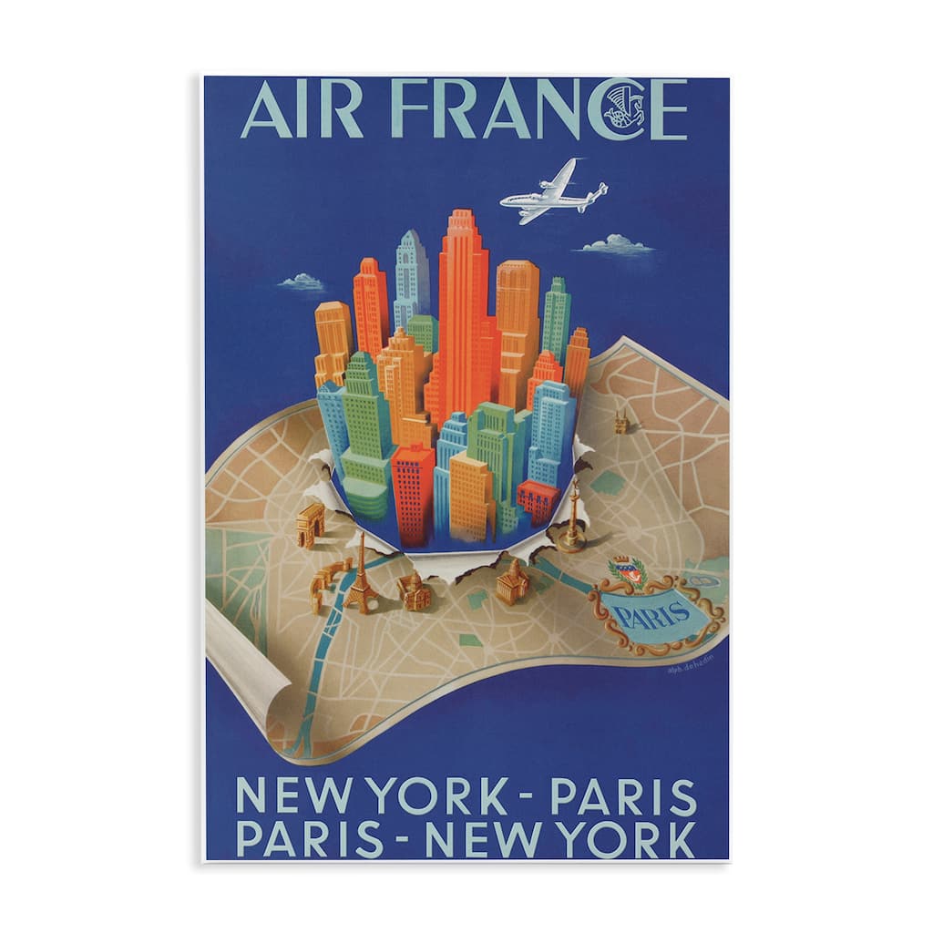 Stupell Air France Vintage Travel Wall Plaque Art Design By Marcus Jules