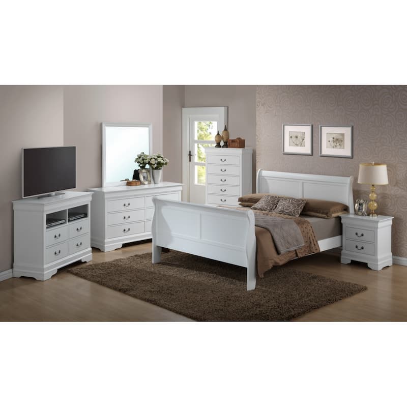 White Platform Bed with Storage, Queen Size