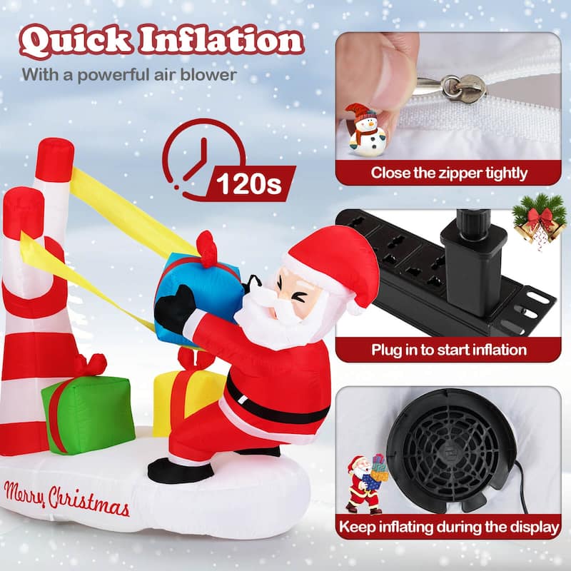 Costway 7 FT Christmas Inflatables Santa Decoration with Large - See Details