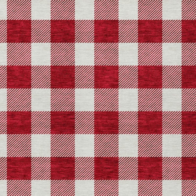HomeRoots Plaid Transitional Rectangle Outdoor Rug