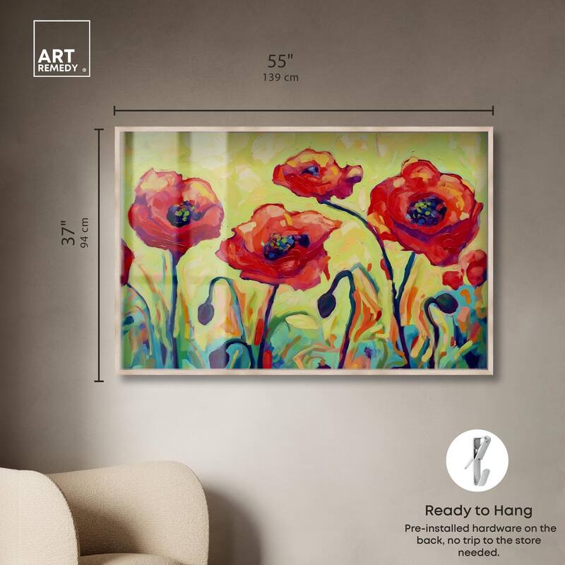Red Poppy Field II Shadowbox by Art Remedy