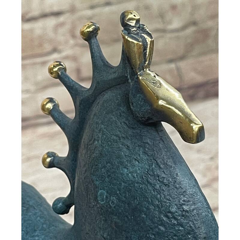 Abstract Modern Artwork Tang Horse Bronze Sculpture Marble Base Figurine Figure