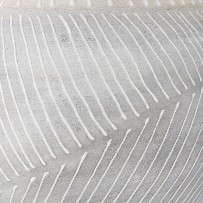 Blume Off-White And Gray Textured Ceramic Vase