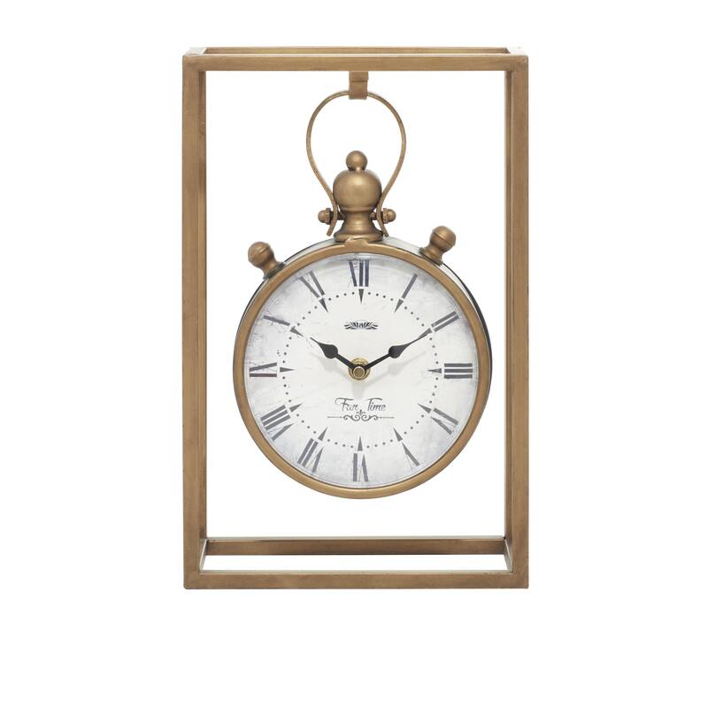 Metal Standing Stopwatch Clock - Bronze - Roche River Decor - Bronze