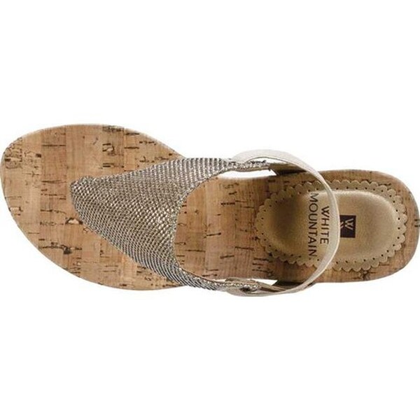white mountain gold wedge sandals