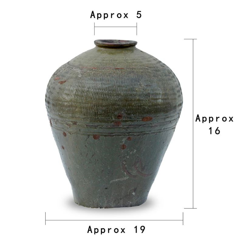 Artissance 20"H Distressed Oliver Jar - Distressed Green - 13" L x 13" W x 20" H