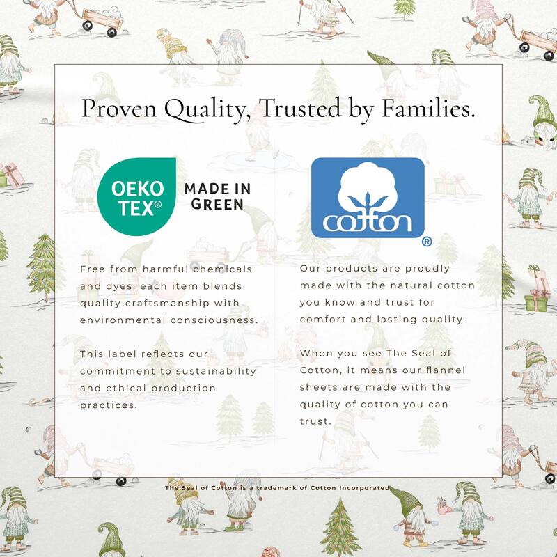 Linery & Co. Ultra-Soft Turkish Cotton Flannel Holiday Print Sheet Set