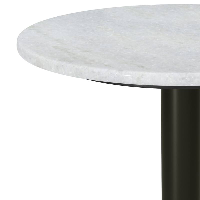 WYNDENHALL Ryan 16" Wide Modern Side Table in Genuine Marble and Iron - 15.7" d x 15.7" w x 21" h