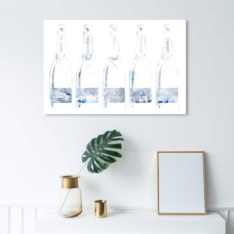 Wynwood Studio 'Drink Up Champane Grey' Drinks and Spirits Wall Art Canvas Print Champagne - Gray, White - 36 x 24