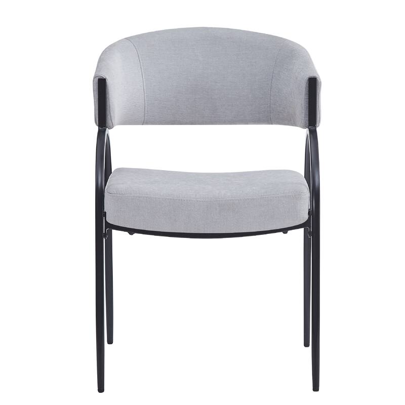 Modern Set of 2 Dining Chairs with Padded Backrest Seat, Metal Legs for Dining Room Living Room and Café