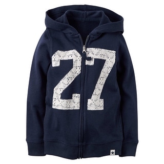 Carters Girls Navy Lace Detail French Terry Hoodie