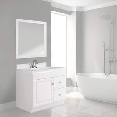 Design House Wyndham 30 Inch Unassembled 1-Door 2-Drawer Bathroom Vanity without Top, White (21 Inch Wide)