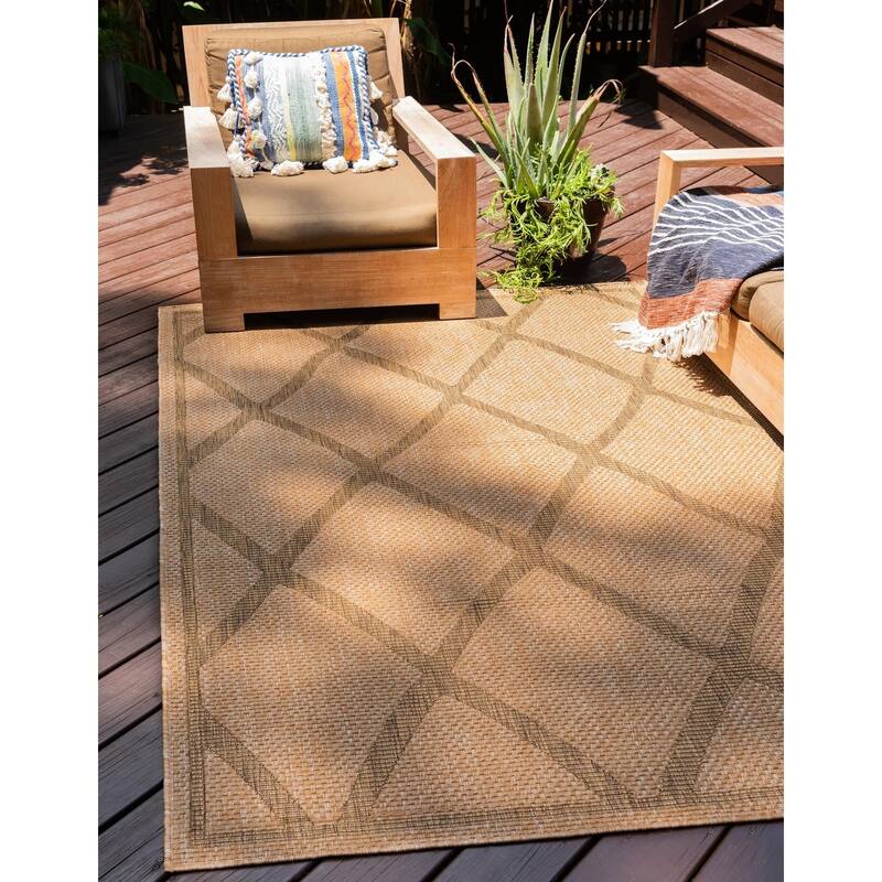 Outdoor Khence Collection Area Rug - Light Brown - 6'x9'