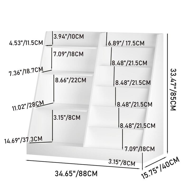 Kids Bookshelf and Toy Storage Organizer, 4-Tier Wooden Bookcase Display Shelf