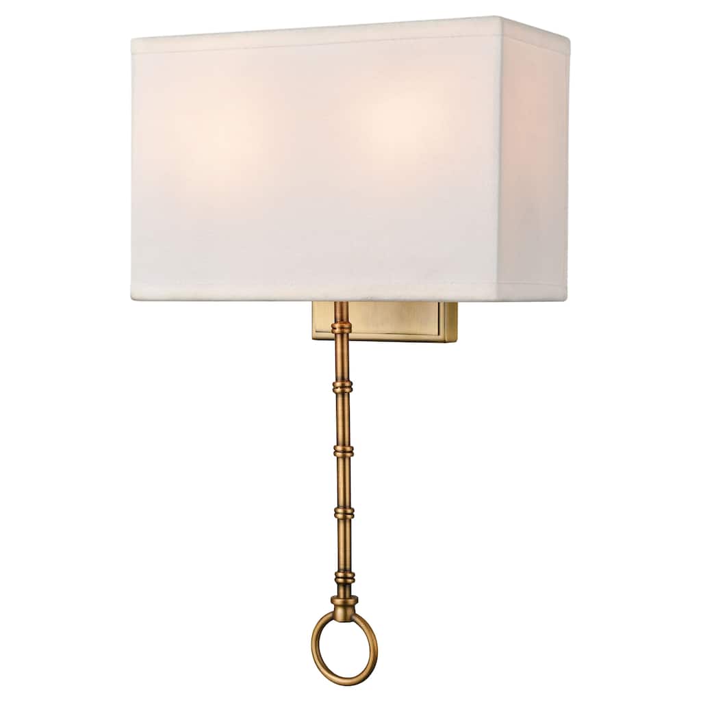 Shannon 17'' High 2-Light Sconce - Warm Brass - 17 inch Tall