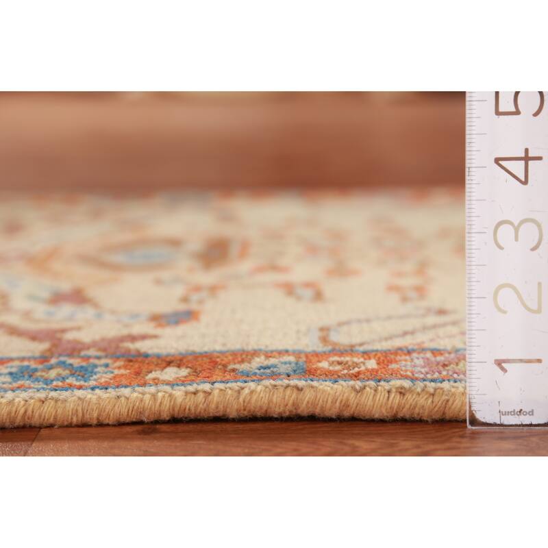 Hand Knotted Oriental 100% Wool Carpet Transitional Medallion Peach Oushak Area Rug - 5' 11'' X 2' 6''