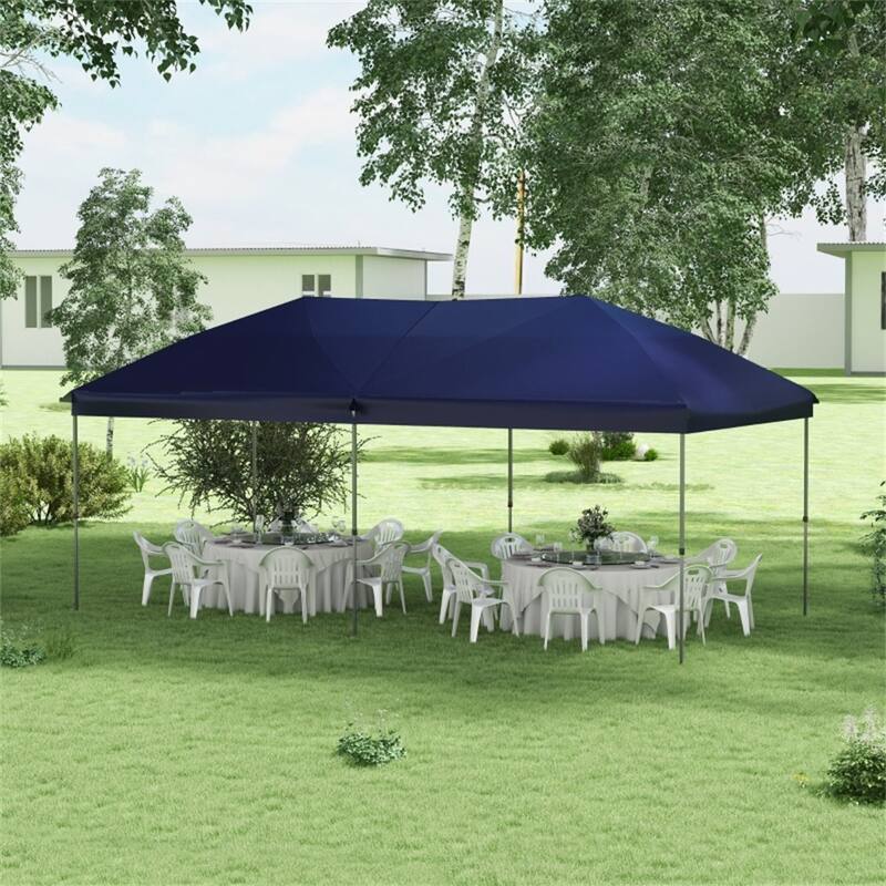 Pop-Up Canopy Tent with Steel Frame and Adjustable Slant Legs - 230.25” L x 116.25” W x 106.25” H