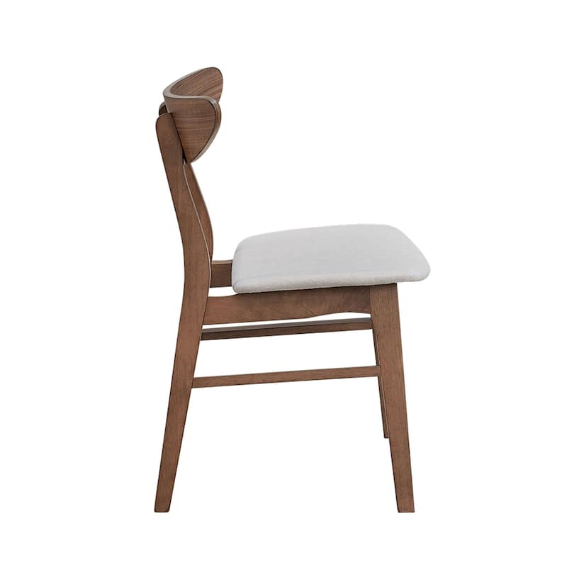 Wooden Dining Chairs Set of 2, Soft Upholstered Kitchen Side Chairs, Accent Chairs with Solid Rubber Wood Frame