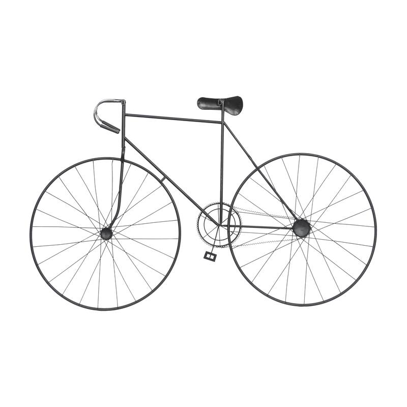 Metal Bike Home Wall Decor with Seat and Handles - Black - Roche River Decor