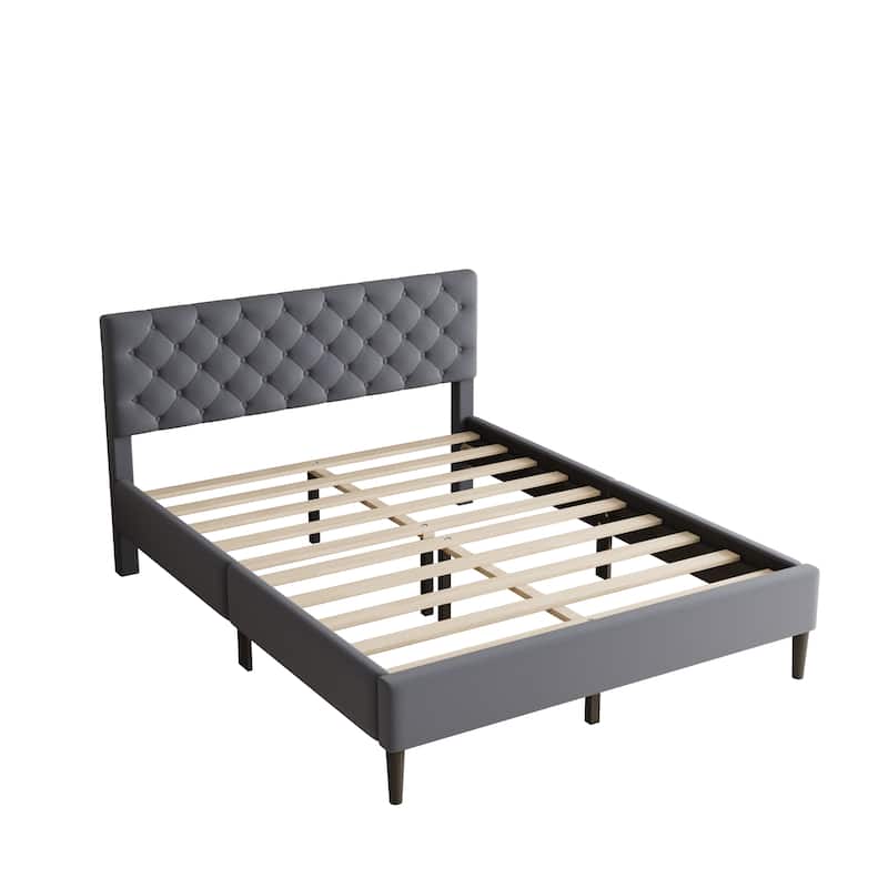 Upholstered Linen Platform Bed