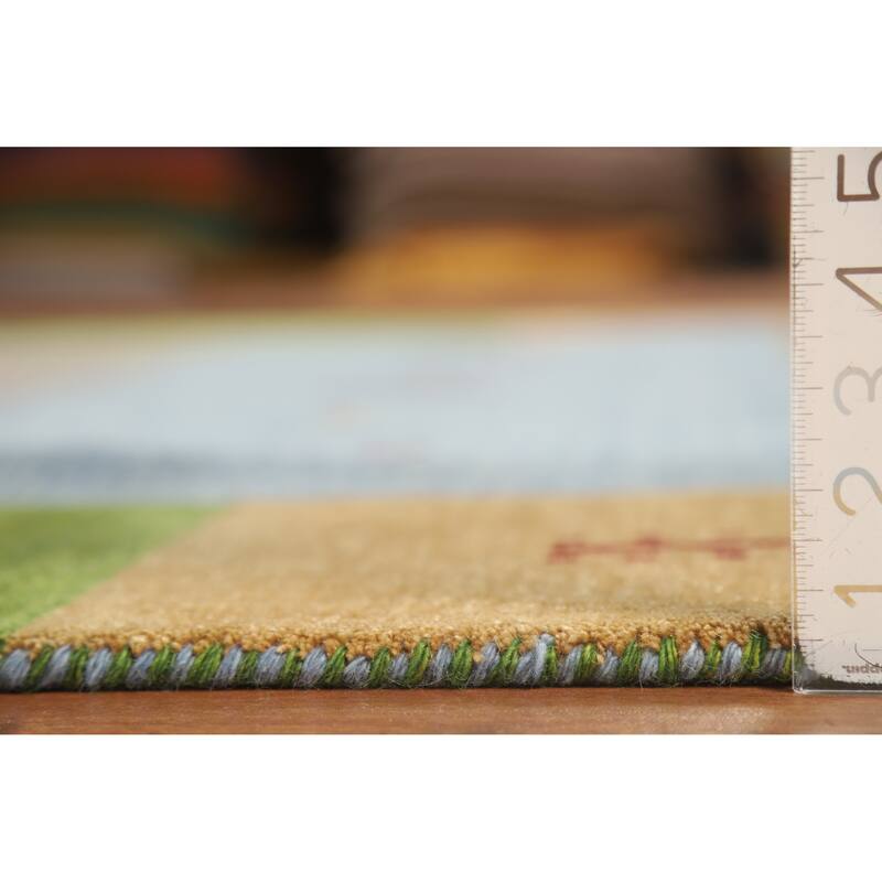 Hand Knotted Oriental 100% Wool Carpet Tribal Animal Pictorial Multi-Colored Gabbeh Area Rug - 9' 10'' X 6' 5''