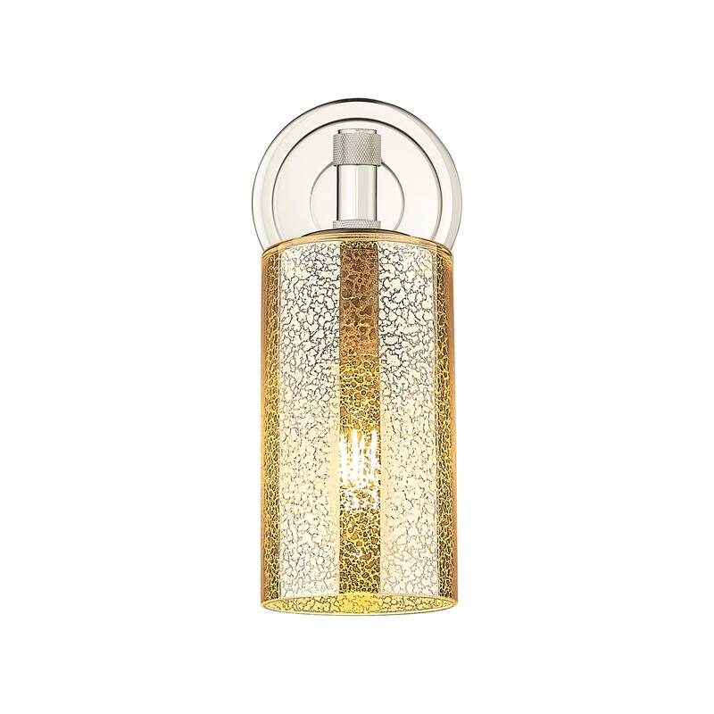 Innovations Lighting Downtown Urban - Crown Point - 1 Light 7" Wall-Mounted Sconce - Polished Nickel/Mercury Shade