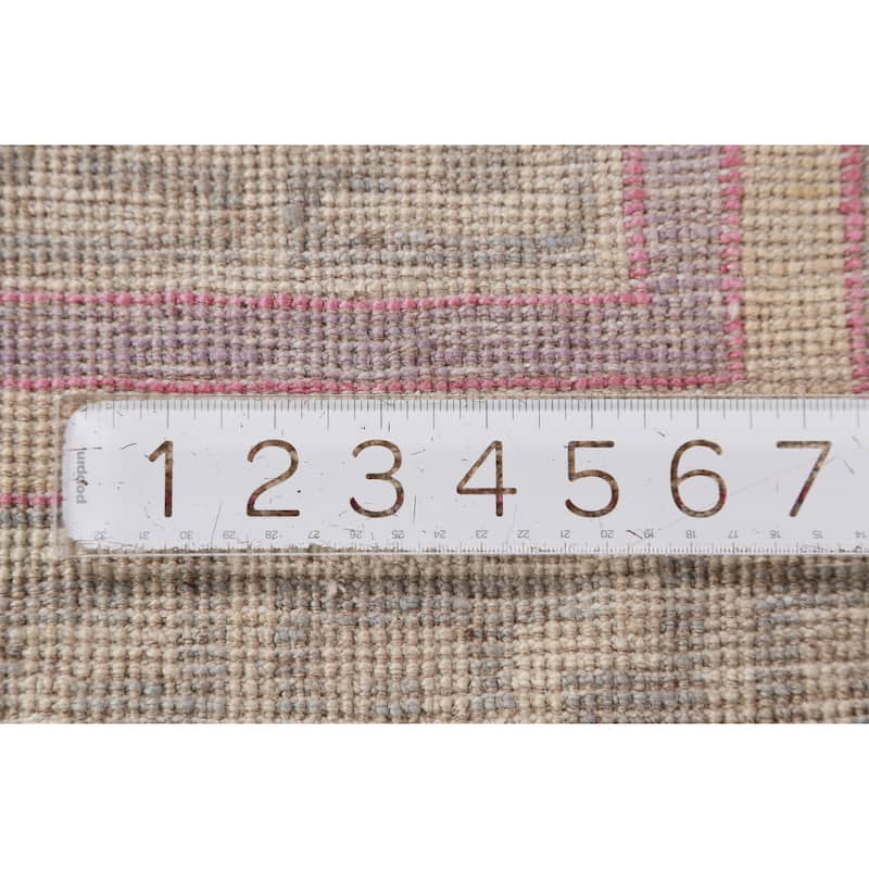 Hand Knotted Oriental 100% Wool Carpet Transitional Geometric Multi-Colored Oushak Area Rug - 9' 0'' X 8' 10''