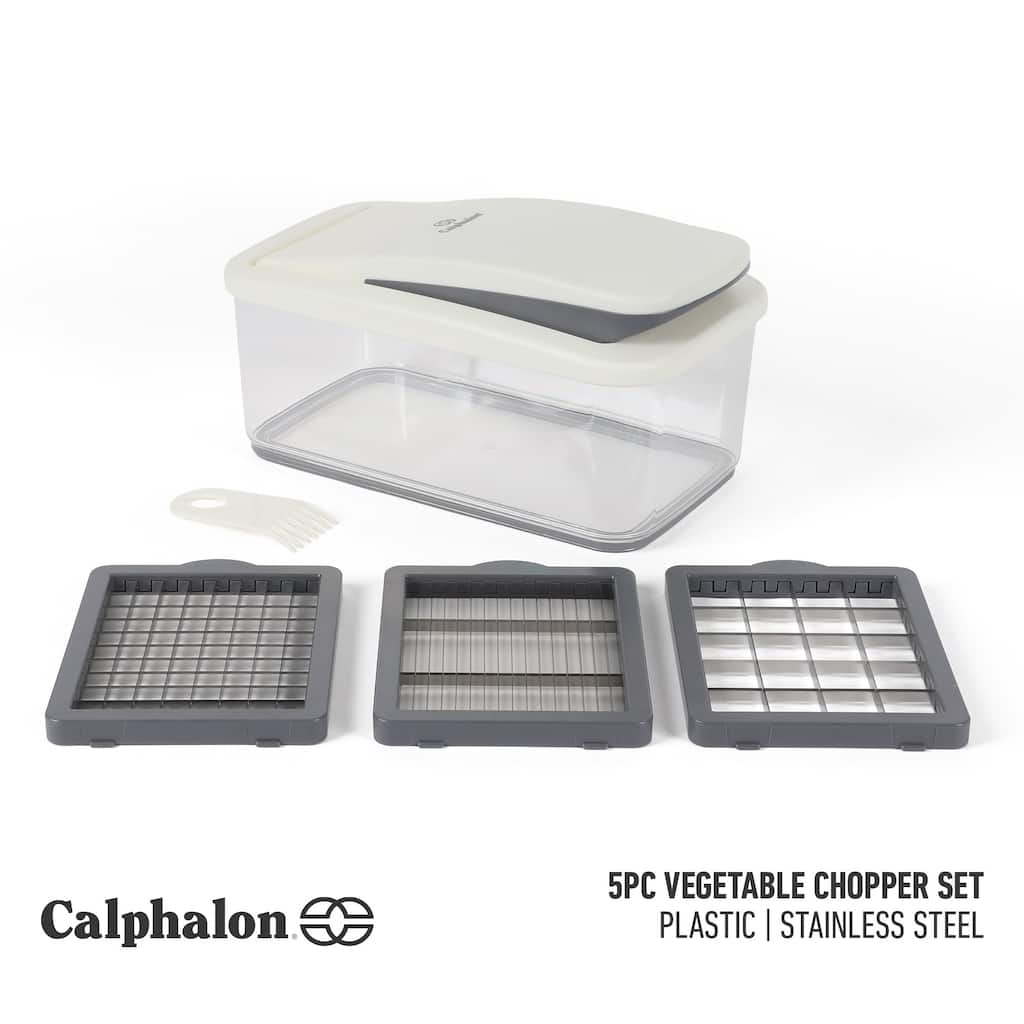 Calphalon Aero 8 in 1 & 5 in 1 Vegatebale Chopper and Dicer, Food Chopper with Container