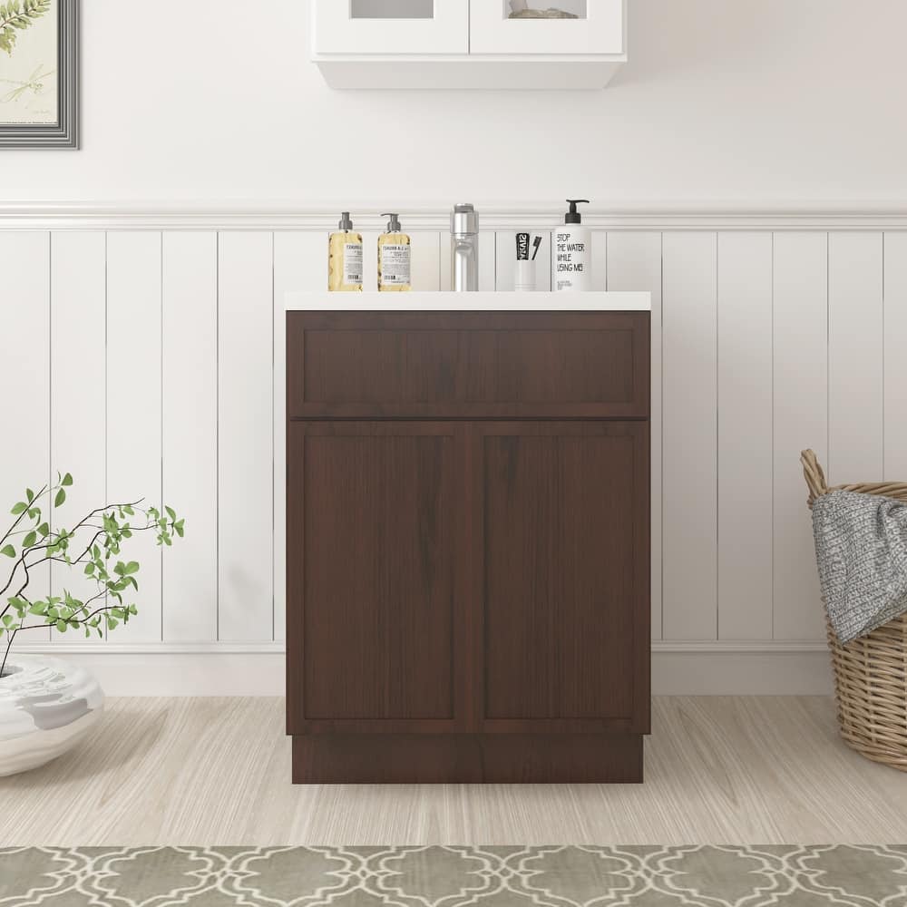 Vanity Art 24" Freestanding Single Base Storage Cabinet with Soft Close Doors