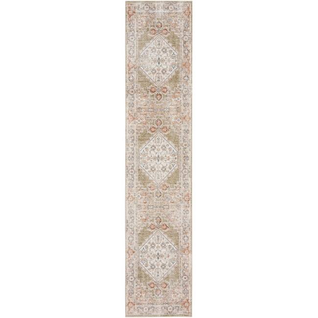 Nourison Astra Machine Washable Distressed Area Rug - 10' Runner - Sage/Multi