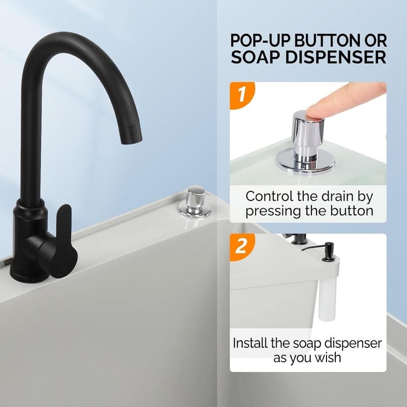 Plastic Utility Sink Freestanding with Storage Shelf
