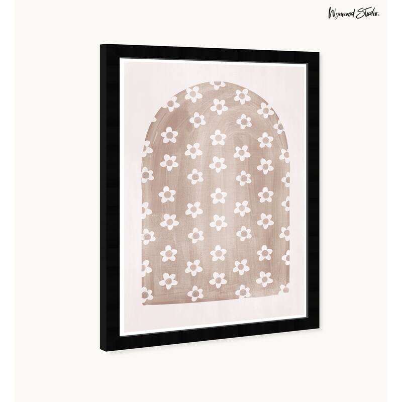 Wynwood Studio Faded Floral Arch Ii Framed Boho Floral 1 Piece Canvas Wall Art