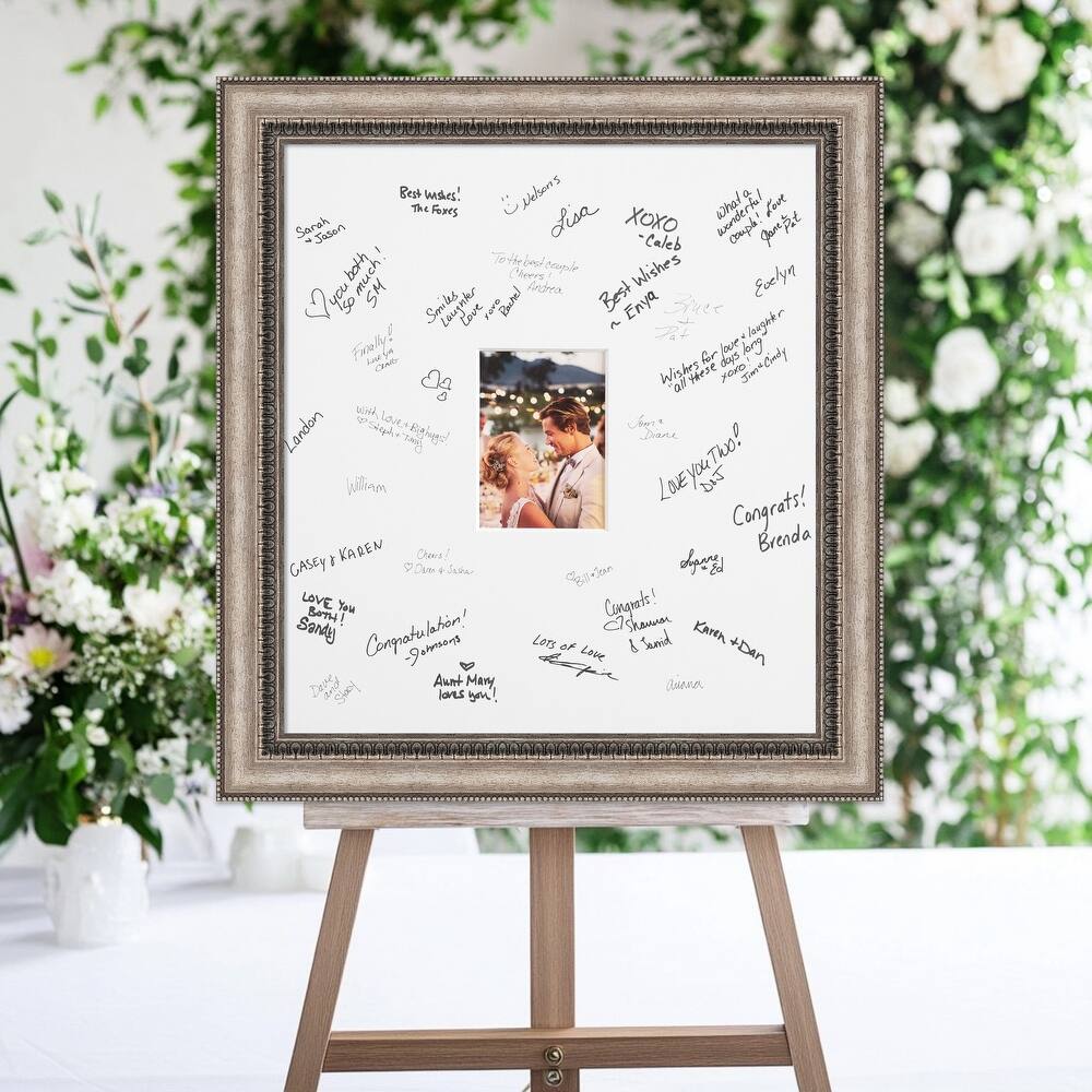 Lyla Signature Mat Picture Frame - Autograph Photo Frame Guest Book Alternative for Weddings, Graduations, or Retirement