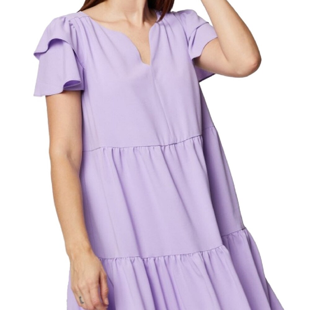 bcbgeneration tiered mini dress BCBGMAXAZRIA Tiered Mini Dress in Mauve
