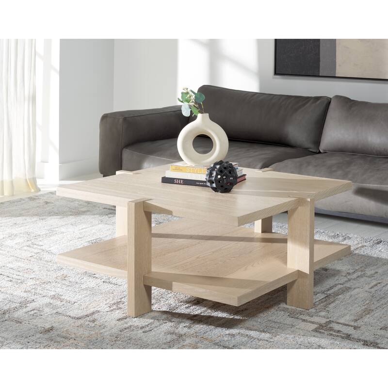 SAFAVIEH Couture Quigley 2-Tier Square Coffee Table - 40 in. W x 40 in. D x 18.3 in. H