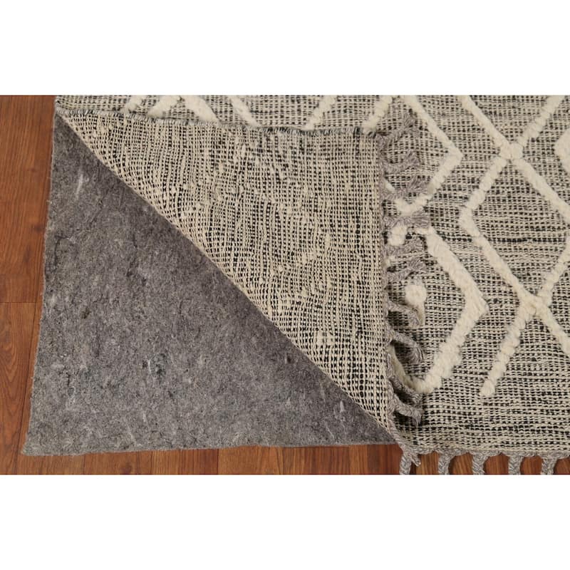 Trellis Moroccan Area Rug Handmade Oriental Wool Carpet - 6'10"x 10'3"