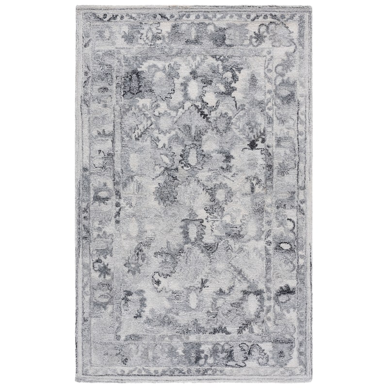 SAFAVIEH Handmade Marquee Lazarina Rug - 4' x 6' - Light Grey/Charcoal