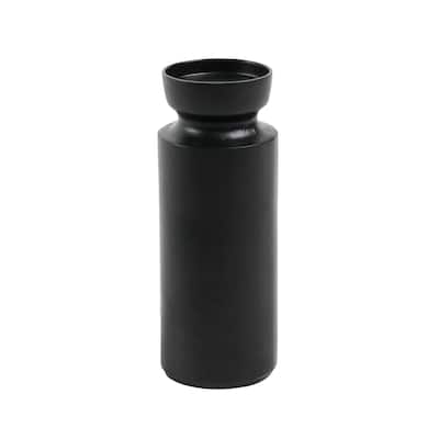 Millstone 13" Tall Candle Holder, Black