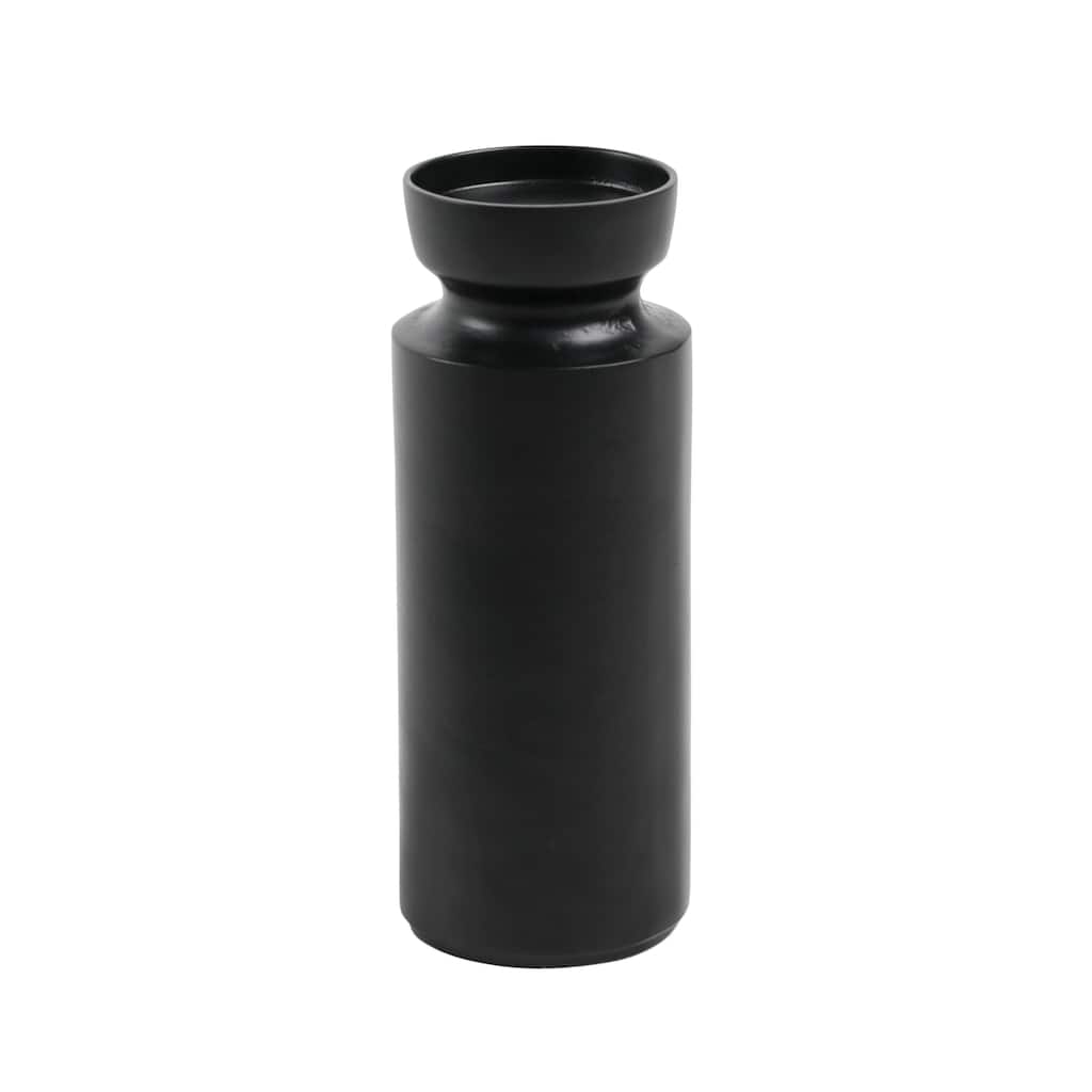 Millstone 13" Tall Candle Holder, Black