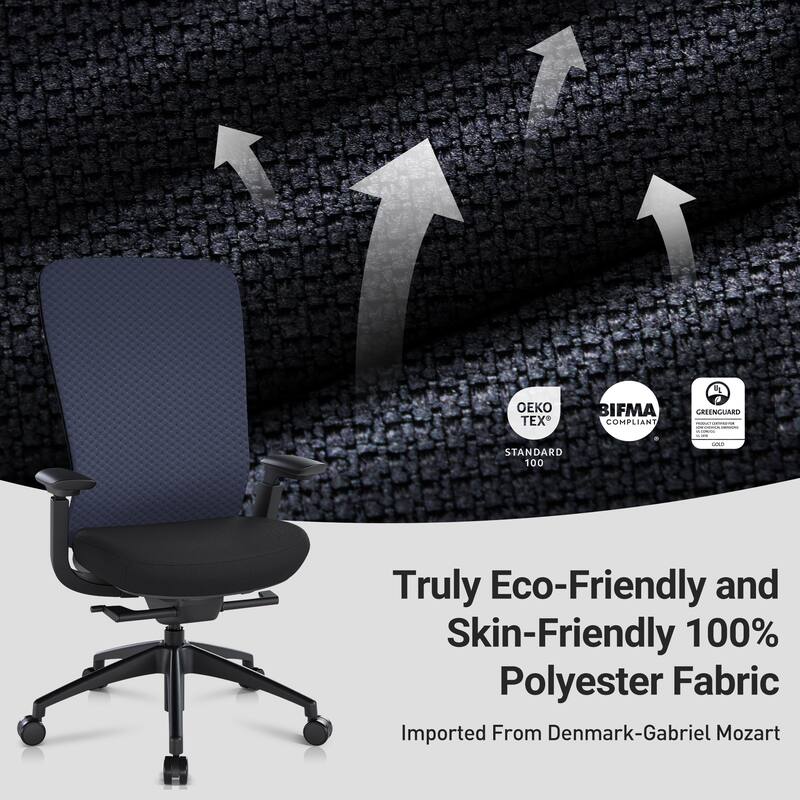 Ergonomic Office Chair, 4D Armrests, Seat Depth, Memory Foam, 300lbs, AirMesh Back