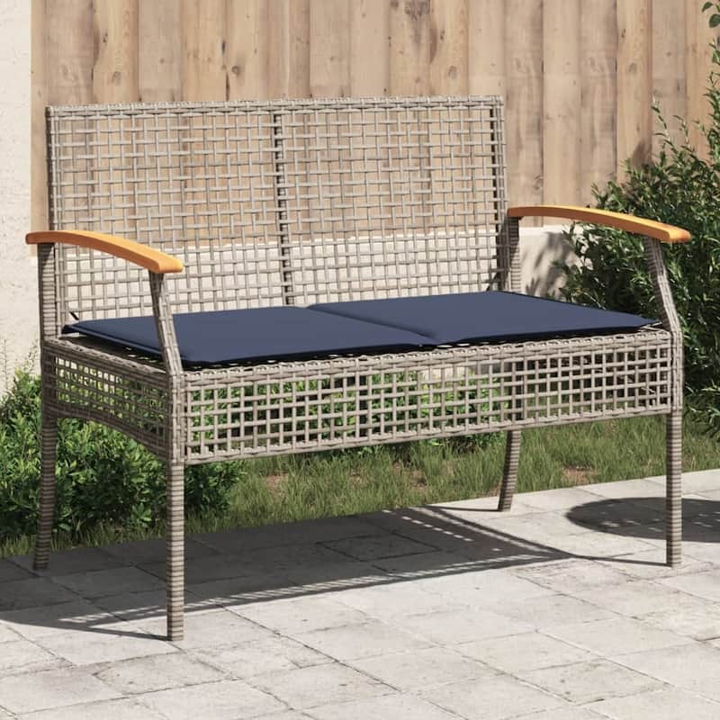 vidaXL Garden Bench Grey, Brown, Navy Blue - 22.4 x 42.5 x 33.5