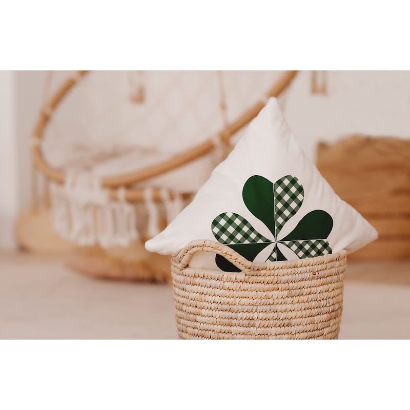 Checkered Clover Accent Pillow