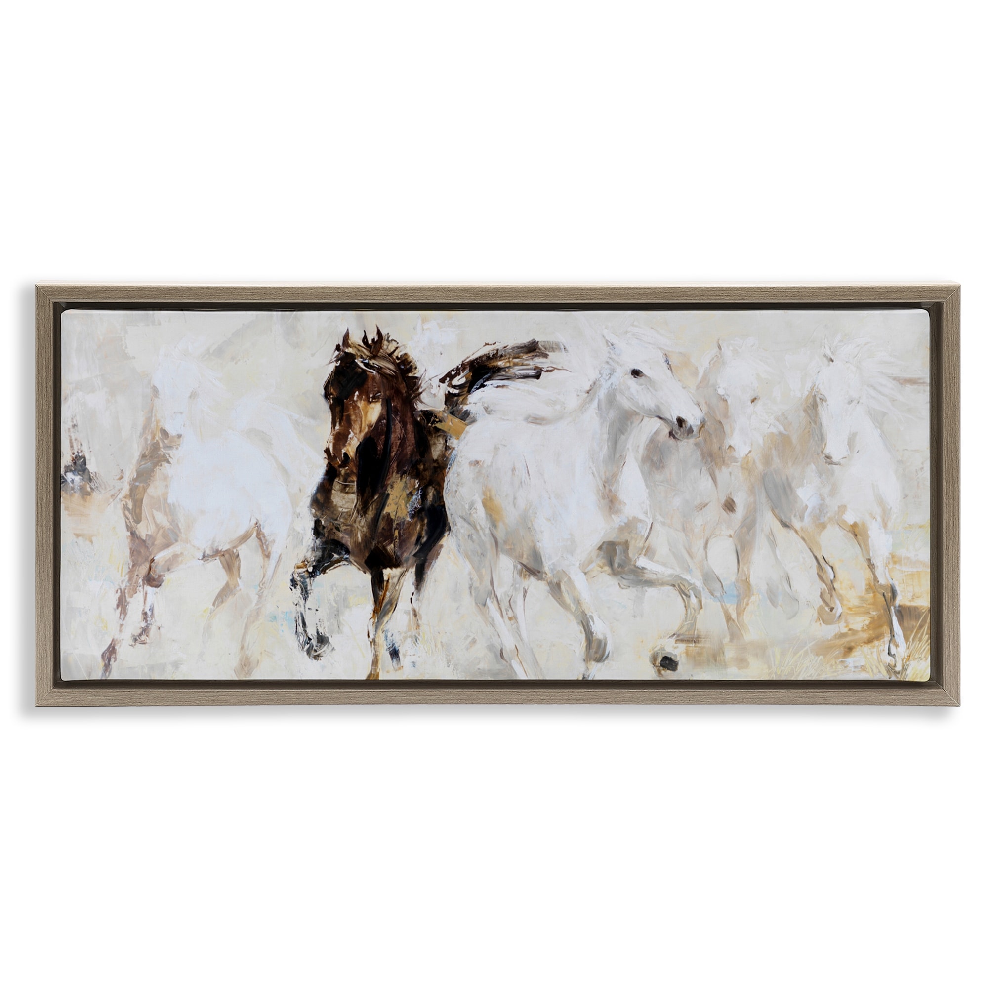 Stupell Dancing Horses Abstract Scene Framed Floater Canvas Wall Art Design By Lorenzo Collective